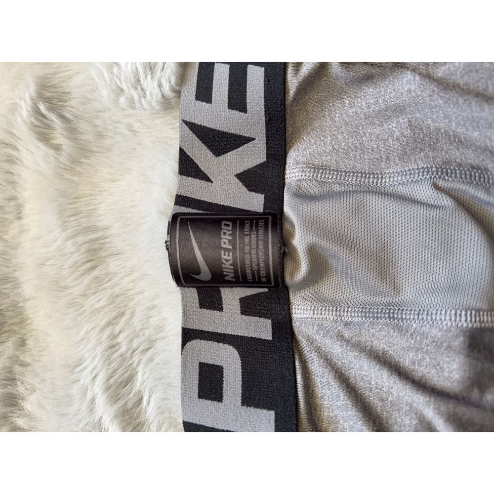 Nike Pro Mens Compression Tights Grey Black Graphic Training Leggings Size L - Picture 4 of 4
